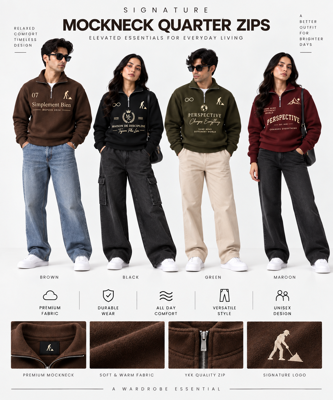 Mock-Neck Quarter Zips
