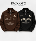 Pack of 2 Mock Neck - APL(brown) , Horizon(black)