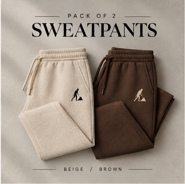 Pack of 2 Signature Sweatpants - Beige , Brown