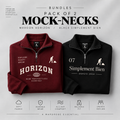 Pack of 2 Mock Neck - SB(black) , Horizon(Maroon)