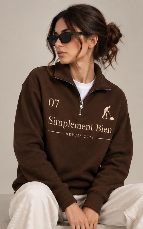 Simplement Bien Mock-Neck Quarter Zip