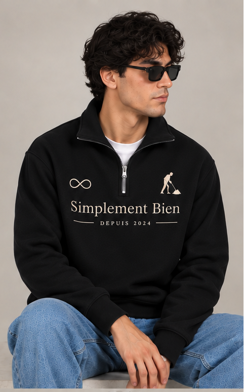 Simplement Bien Mock-Neck Quarter Zip
