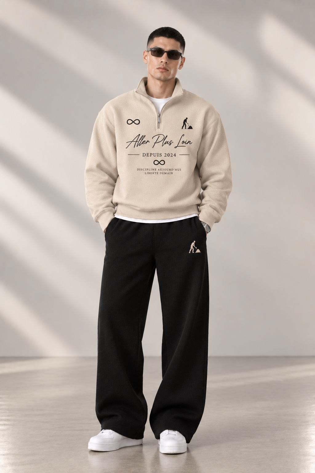ALLER PLUS LOIN Tracksuit - Beige on Black